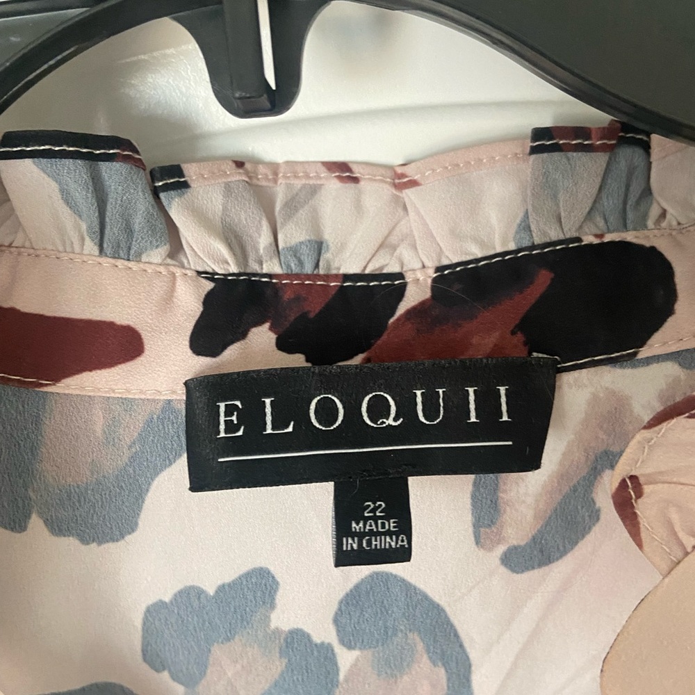 Plus Size Leopard Print Blouse - Eloquii - Size 22 - image 2